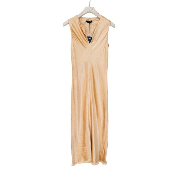 The Row satin Elegant Cream/ peachy Sleeveless Dress NWT - Picture 1 of 12